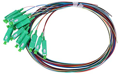 Fyearfly Fibra óptica monomodo SC/APC, Cable de conexión de fibra óptica SC/APC, Cable flexible de fibra monomodo de 12 núcleos SC/APC-0,9 mm para sistema de comunicación de redes