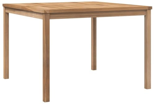 vidaXL Teak Massiv Garten Esstisch Terrassentisch Gartentisch Gartenmöbel Holztisch Balkontisch Massivholztisch Outdoor 110x110x77cm