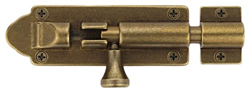 Barrel Bolt Latch Heavy Duty Large barn Door Locks Antique Brass Door Latch Security Sliding Slide Latch Lock Oil Rubbed Bronze(5.0inch)