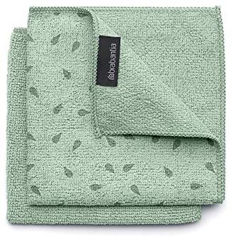 Brabantia - Sinkside Microfibre Dish Cloths - Machine Washable - Absorbs 7 Times its Own Weight - for Cleaning Dishes & Countertops - Less Detergent Needed - Set of 2 - Jade Green