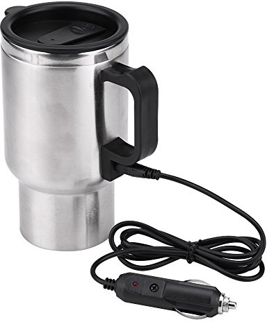 Alvinlite Travel Heating Cup Electric in‑car Stainless Steel Car Heated Thermal Mug 12V 450ml Portable Insulated for Coffee Milk Tea