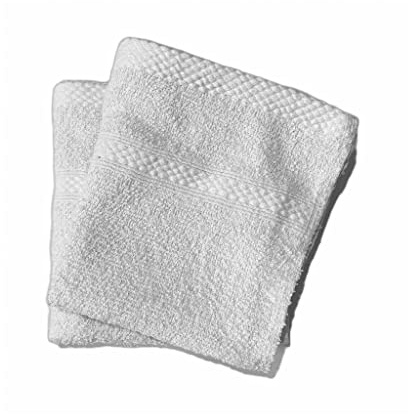Lyra Linens - 100% Egyptian Cotton Face Flannel Washcloths - Pack of 2 OR 4 500 Gsm Facecloths, 30cm x 30cm Square, Quick Dry And Absorbent Makeup remover Cloths, Gym Towels (2, White)