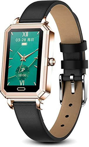 AMITVA Women Smart Watch,1.08 Inch Touch Screen Bluetooth Fitness Tracker with Heart Rate And Sleep Monitor, IP68 Waterproof Activity Tracker with Pedometer Smartwatch Compatible Android IOS Phones
