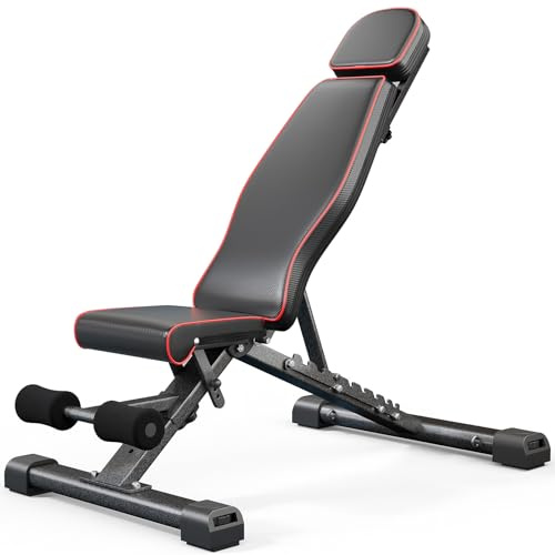 YOLEO Banc de Musculation Pliable Banc de Fitness Banc Incliné avec Dossier Réglable sur 6 positions pour Entraînement Complet du Corps Max Capacité 400KG
