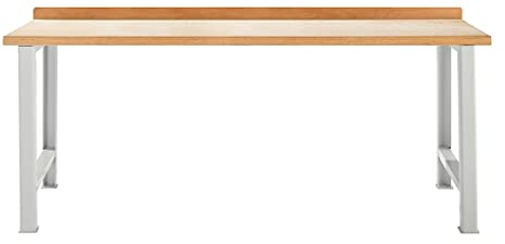 Schäfer Shop Select Werkbank, Werktisch, Werkstatttisch, Sägetisch, Arbeitstisch 200 cm breit, lichtgrau