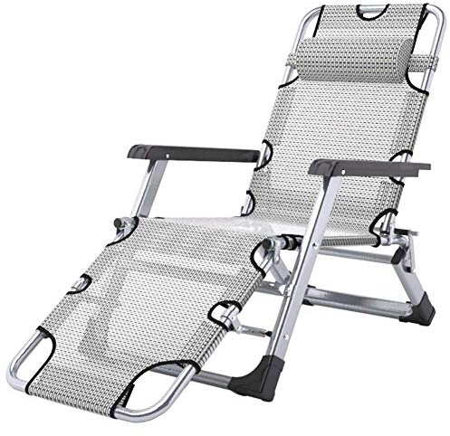 Sun Loungers Recliners Zero Gravity Patio Deck Chair Reclining Garden Outdoor Folding Portable Chair Supports 200kg for Heavy People (Color : Grey) Happy