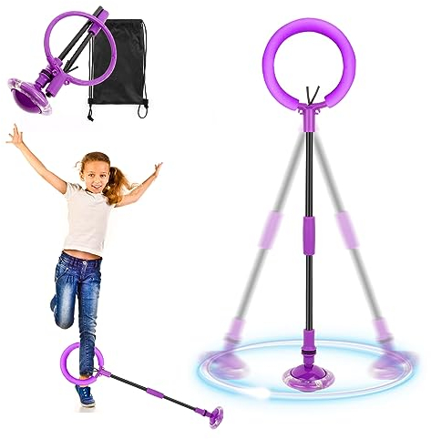 RISVOWO Blinkender Sprungball, Kinder Blinkender Springring, Swing Wheel mit Lichtrad, Faltbarer Flash Jumping Ball, Geschenke für Jungen Mädchen Im Alter Von 5–12 Jahren, Outdoor-Hüpfspie
