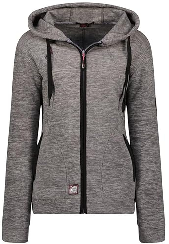 Geographical Norway Twelve Lady - Fleecejacke Damen Frauen Warm Schließen Zip - Jacke Fleece Herbst Winter Frühling Warm Frauen - Long Sleeve Pullover Weich Komfort Outdoor (Hellgrau L)