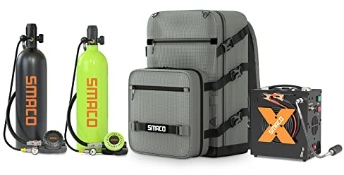 SMACO Mini Tauchflasche 2L Sauerstoffflasche Tauchen Mini (2 Stück) Kleine Taucherflasche für Unterwasseratmung Tauchen Sauerstofftank Taucher Set Tauchausrüstung für Familie und Kumpels S700 Plus