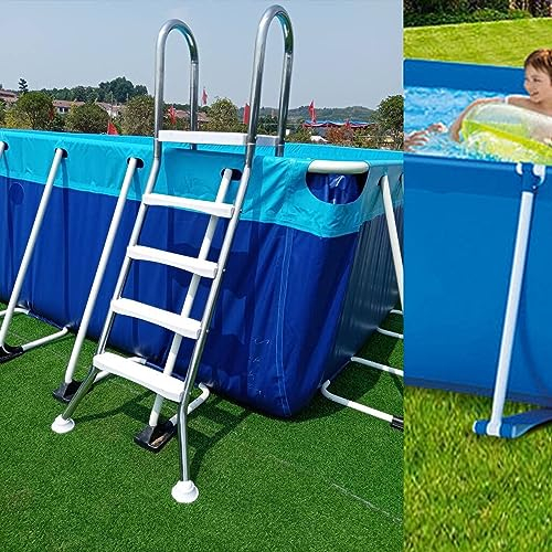 AIBOTY 52 Inch High Swimming Pool Ladder Above Ground, 4 Step Ladder with Handrails, 500 Lbs Capacity, 304 Stainless Steel Ladder with Heavy Duty Plastic Steps for Hot Tub Steps Outdoor