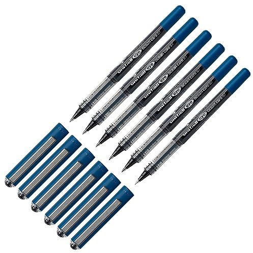 Uni-Ball 205095 - Tintenroller Uni-Ball EYE Ocean Care, 6 Stück, 0.4 mm Mine, schwarz, dokumentenecht