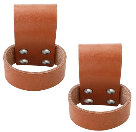 Qtcial 2 Packs Leather Hammer Holder, Premium Hammer Holder with Belt Loop, Multi Tool Hammer Holder, Small Hammer Hatchet Carrier Holster, Brown