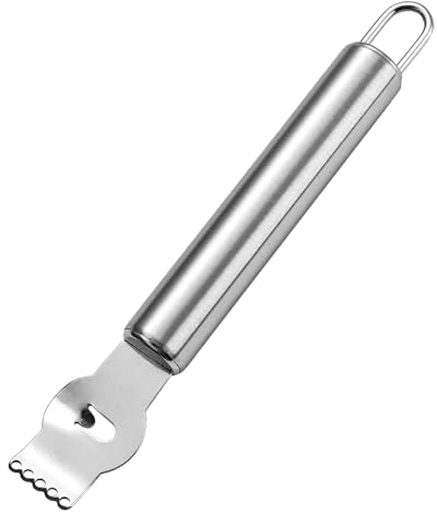 Alnicov Two-in-one Multipurpose Lemon Zester with Channel,Stainless Steel Fruit Peel Grater Suitable,for Oranges,Grapefruit,Protect Your Hands