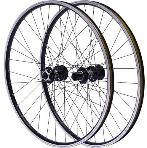 NBTRXWAFR 26/27.5/29 Inch 7-12 Speed MTB Mountain Bike Wheelset Front/Rear Aluminum Rim Hub Bicycle Wheels, Double Six-Bolt Disc,Black,29inch