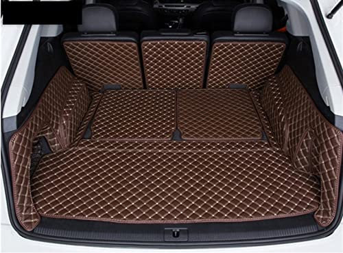 DZSJHGFDD Auto Kofferraummatte Spezielle Kofferraummatten Für Q7 7 Sitze 2022-2015 Cargo Liner Boot Teppiche Gepäckabdeckungen Styling Anti Rutsch Matte Gummi(Kaffee)
