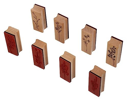 TEHAUX 16stücke Teiliges Vintage Holzstempel Für Scrapbooking Und Kreative Pflanzenmuster Dekorative Stempel Für Handgemachte Karten Und Geschenketiketten Für Bastelprojekte