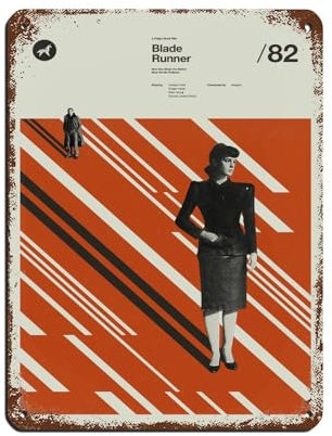 KJUFE Blade Runner Filmposter, Retro-Poster, Metallblechschild, schicke Kunst, Retro, Eisenmalerei, Bar, Menschen, Höhle, Café, Familie, Garage, Poster, Wanddekoration, 30 x 40 cm