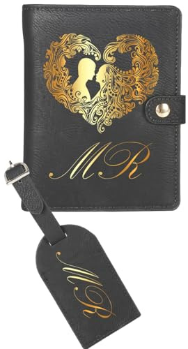 Creatorally Personalisierte Reisepasshülle aus Leder, Reisepasshülle und Gepäckanhänger, Set für selbstgemachte Lasergravur, personalisierte Reisebrieftasche