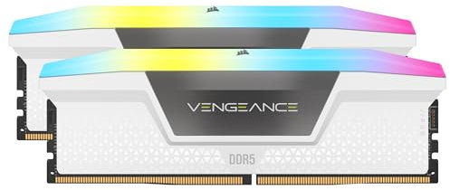 CORSAIR Vengeance RGB DDR5 RAM 32GB (2x16GB) 6000MHz CL36-44-44-96 1.4V AMD Expo & Intel XMP Desktop-Computer-Speicher - Weiß (CMH32GX5M2E6000Z36W)