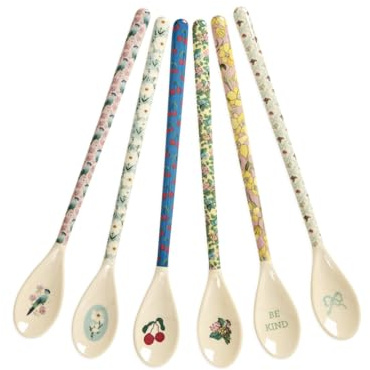 ReWu Rice Melamin Latte Löffel 6er-Set - Show Your True Colors - Bruchsicher Campingeschirr Melamingeschirr Kinderbesteck Dessertlöffel Bruchsicher BPA-frei