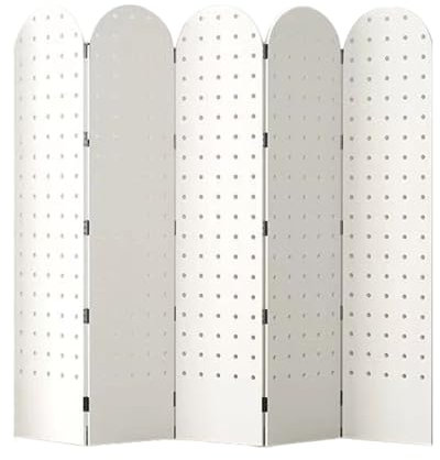 Genérico Estante de Almacenamiento de Pared de Tablero Perforado, Separador de ambientes Plegable de Tablero Perforado, mampara de 5 Paneles, Separador de ambientes con Soportes para pies, práctico p