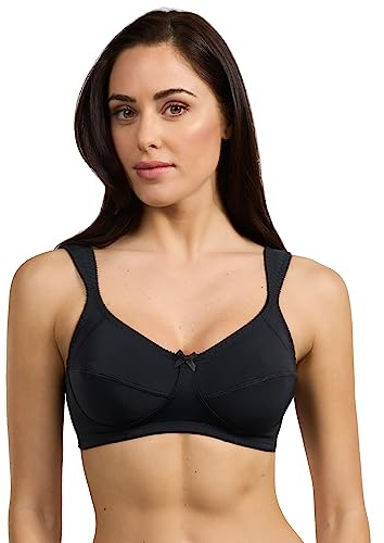 Reggiseno Senza Ferretto in Microfibra, Coppe Non Imbottite, Spalline Regolabili,Spallina Anatomica. Coppa B Art 281 (IT, Taglia della Coppa & Taglia della Fascia, B, 10, Nero)