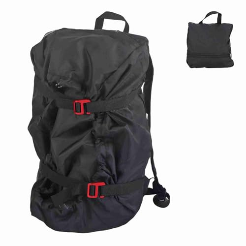 Oreilet Seilbeutel, Oxford -Stoffkletterbeutel mit Faltbarer Plane, Camping -Wandern, Schultergurt, Außenausrüstung (Black)