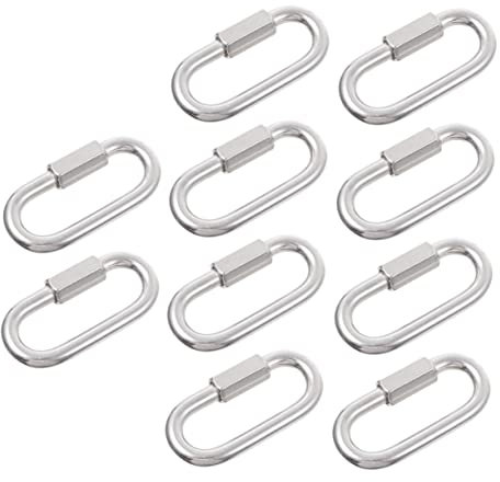 Cabilock 10pezzi Moschettone Per Catena Collegamento Rapido Da Resistente Alla Corrosione Per Amaca Altalena Rimorchio Da Campeggio