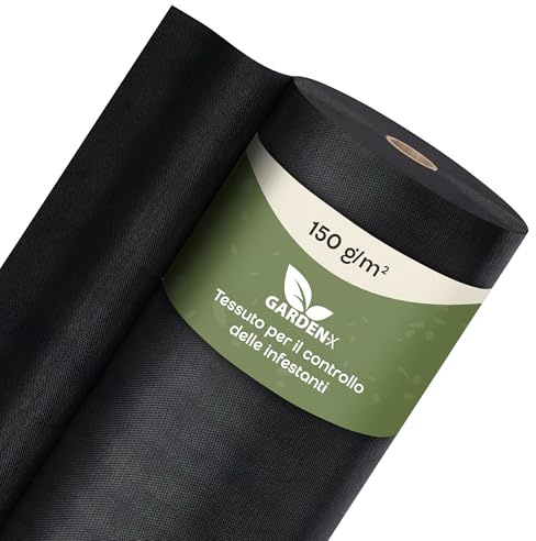 GARDENIX Tessuto Non Tessuto Anti-Erbacce, Impermeabile, 150 g/m², Resistente ai Raggi UV, 2 x 50 m (100 m²), per aiuole Rialzate, Protezione dalle Erbacce da Giardino, per aiuole
