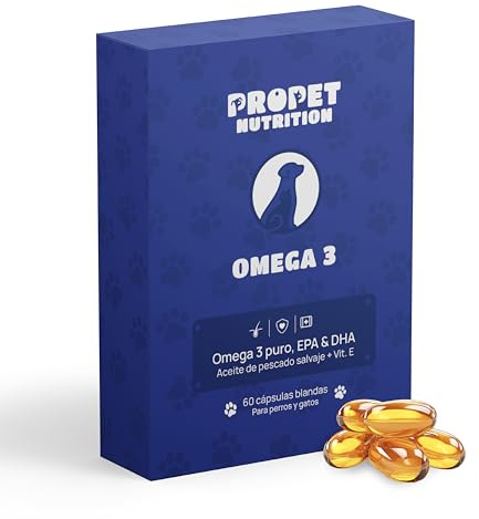 Omega 3 für Hunde & Katzen. 100% Natürlich Wildfischöl (60 Stück). Fischöl Kapseln für Hunde Hochdosiert, Sardinenöl für Katzen. Sehr hoher Gehalt an EPA & DHA Fettsäuren