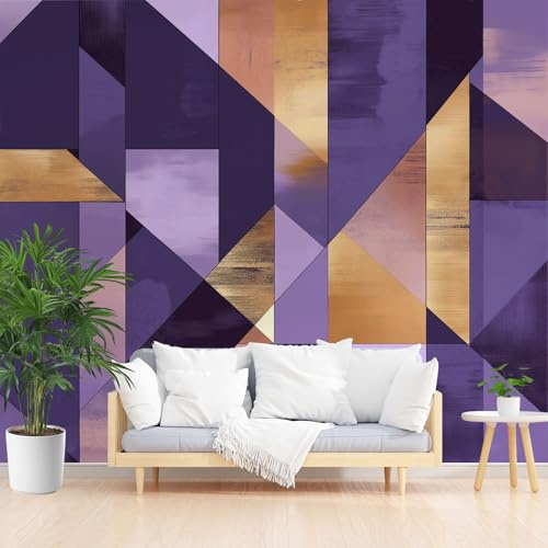 Géométrie Abstraite Papier Peint Panoramique, Motif Diamant Triangle Papier Peint Intissé, Art Esthétique Moderne Tapisserie Murale Cuisine Salle de Bain, Décoration Murale Chambre, 150 x 105 cm