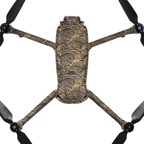 AIR3S Anti-Scratch Camera Vinyl Wrap Film Decal Skin for DJI Air 3S Drone Body Accessories Protective Sticker Protector Coat (Wave Gold)