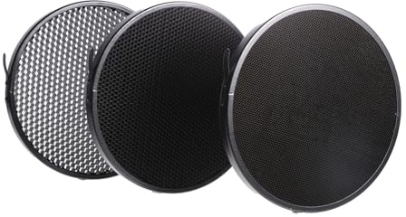 Grille en Nid d'abeille pour Flash, Noir, Alliage D'aluminium | 1 Set, Fixation à Ressort et Languette de Retrait Rapide, Émission de Faisceau Précise pour Éclairage Studio