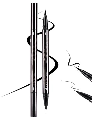 Erinde 2-in-1 Braun Eyeliner, Doppelspitze Brown Eyeliner mit Fein- und Breitspitze, Hochpigmentiert, Wasserfest & Langanhaltend, Wischfest, Mattes Finish, Anfängerfreundlich, Vegan & Tierversuchsfrei