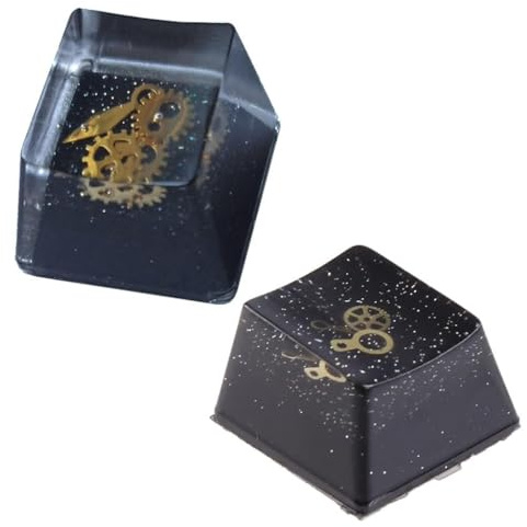 Rudiaoa Accesorios de tapa de teclado mecánico de juego de resina epoxi para eje transversal, teclas especiales de transmisión de luz personalizada, teclas mecánicas de mano