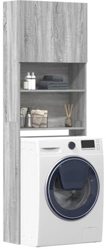 Genérico Armario de Lavadora Madera ingeniería Gris Sonoma 64x24x190 cm,Accesorios para electrodomésticos,Accesorios para electrodomésticos de lavandería,Accesorios para lavadoras y secadoras-859132