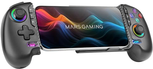 Mars Gaming MGPXPRO, Gamepad Bluetooth 5.0 2en1, Support Smartphone jusqu'à 7, Joysticks et Gâchettes Magnétiques Hall Effect, Boutons Macro et Turbo, PS4|Switch|Switch 2|PC|Android|iOS 13.0+, Noir