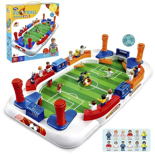 Large Tabletop Football Game, 12 players 6 footballs, Parent-Child Interactive Games with Players, Indoor Sports Pinball Machine Toy Family Operation Games for World Cup football-themed game
