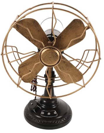 PACKOVE Statua Ventilatore Vintage in Ferro, Ornamento Retro per Scrivania | Decorazione Artistica Classica, Design Elegante e Distintivo, Punto Focale Accattivante per Interni Rustici