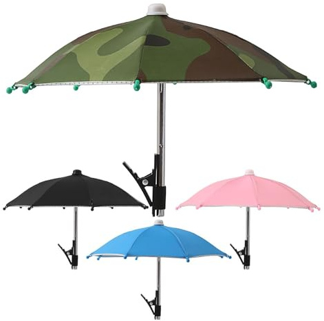 Tklwpai 4pcs Anti-glare Cell Phone Umbrella, Mini Sun Shade Mobile Phone Holder, Clip On Anti Reflective Cellphone Accessories, UV Protection Cover For Car Camping Outdoor Beach Pool