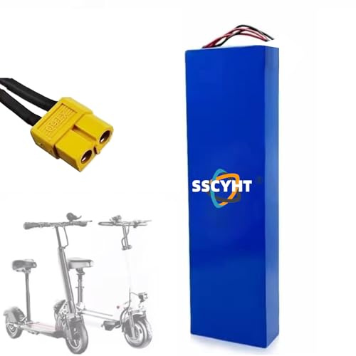 SSCYHT ,48v13ah,XT60, Batteria per Monopattino 48V 13Ah Pacco Batteria al Litio da 48 Volt, Accessorio di Ricambio per Monopattino Elettrico M4, Completo di connettore e Rivestimento in PVC.