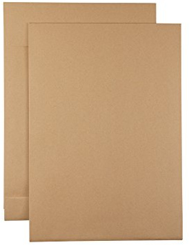 250 veck fickor B4, självhäftande, brun med 4 cm veck