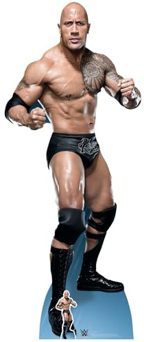 Offizieller Starschnitt des WWE-Wrestlers Dwayne „The Rock“ Johnson („Just Bring It“), Pappaufsteller in Lebensgröße, Größe: 195 cm