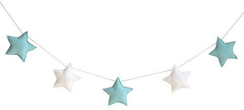 Steellwingsf Girlande zum Aufhängen, Sterne und Pom Poms, für Feiern, Kinderzimmer, zum Dekorieren