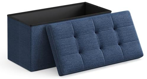 SONGMICS 30 Inches Folding Storage Ottoman Bench, Load 660 lb