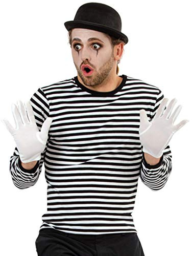 KarnevalsTeufel Ringelpulli Langarm Longsleeve Schwarz-Weiß gestreift Langarmshirt Kostüm für Pantomime Marine Gondoliere Gefangener und vieles mehr, Basic für viele Kostüme und Verkleidungen (XL)