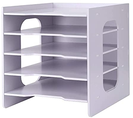 haozaikeji Organizer Schreibtischablage A4 Aufbewahrungssystem Schreibtisch Dokumentenablage Holz Ablagefächer Büro Schultisch Organisation Papier Ordner Ablage Dokumente Büro Organisation Briefe Schr