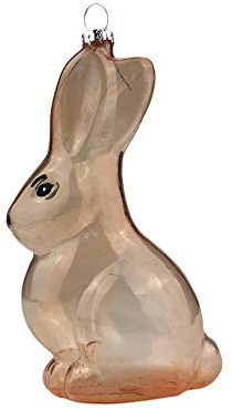 schenken-24 Glas Hänger Hase 4er Set Osterdeko Baumschmuck