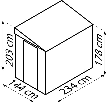 Wand-Zierde Leanto 58 H178, Jade Anlehnhaus Gerätehaus Globel Schuppen Hütte