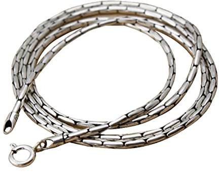 Beydodo Silber Kette 925 46CM ohne Anhänger, 2MM Cardano Kette mit Collierverschluss Herren Halskette Silber Biker Partnerkette Freundschaftskette